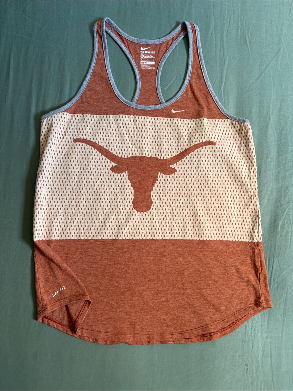 Nike Women's Orange & White Longhorn Mesh Racerback Tank